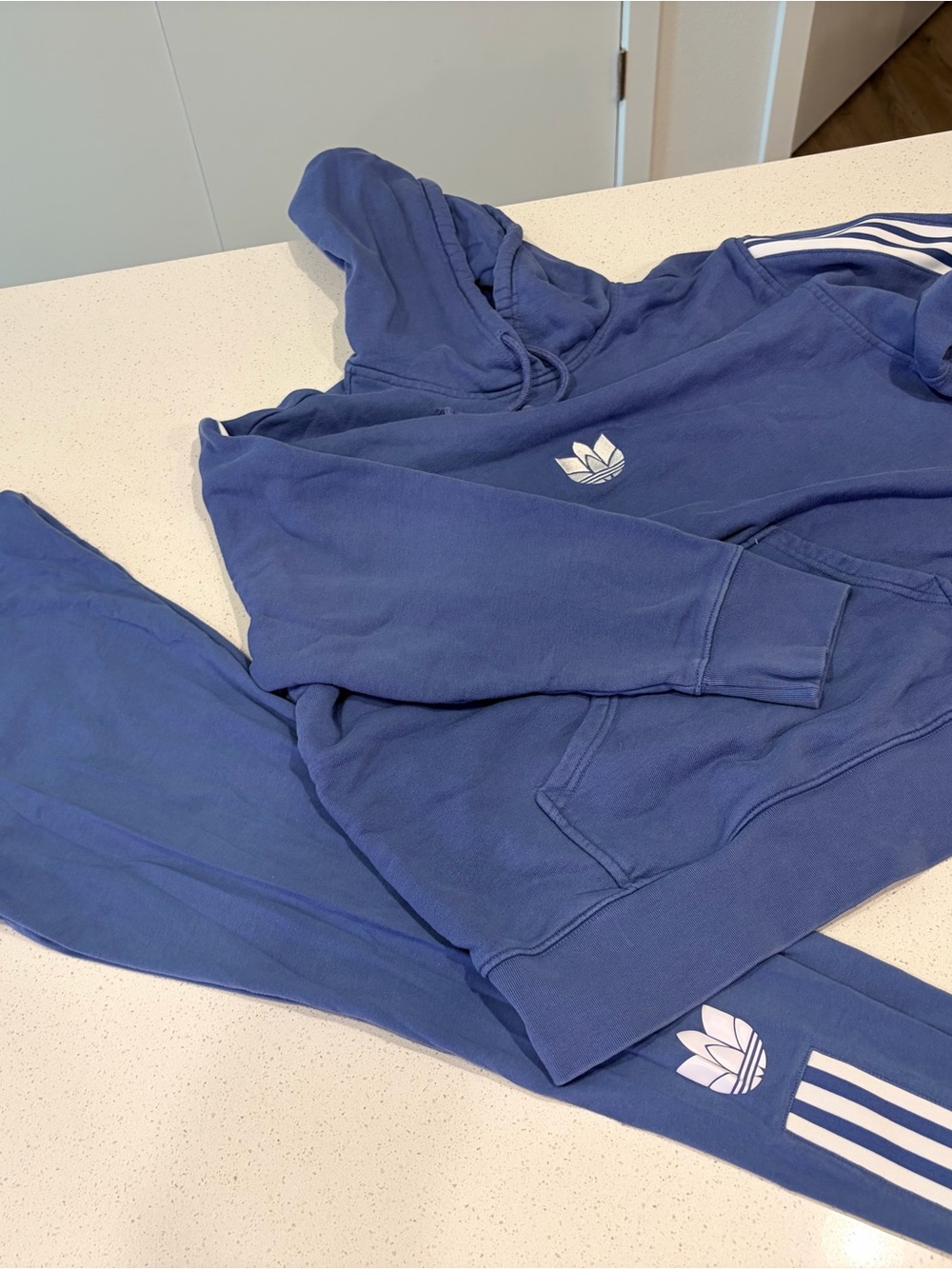 adidas Navy Blue Hoodie & Joggers Set - Trefoil